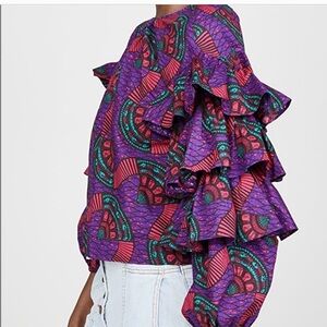 Ulla Johnson Purple Print Tulia Blouse Size 2